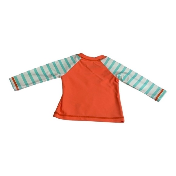 Hatley Rashguard Surfs Up Orange Swim Shirt Size 3-6 Months - Picture 3 of 4